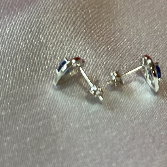 SS Sapphire CZ Earrings - Picture 2 of 3